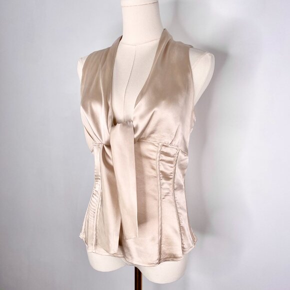 Adolfo Dominguez - Silk beige ribbon blouse - Picture 7 of 8